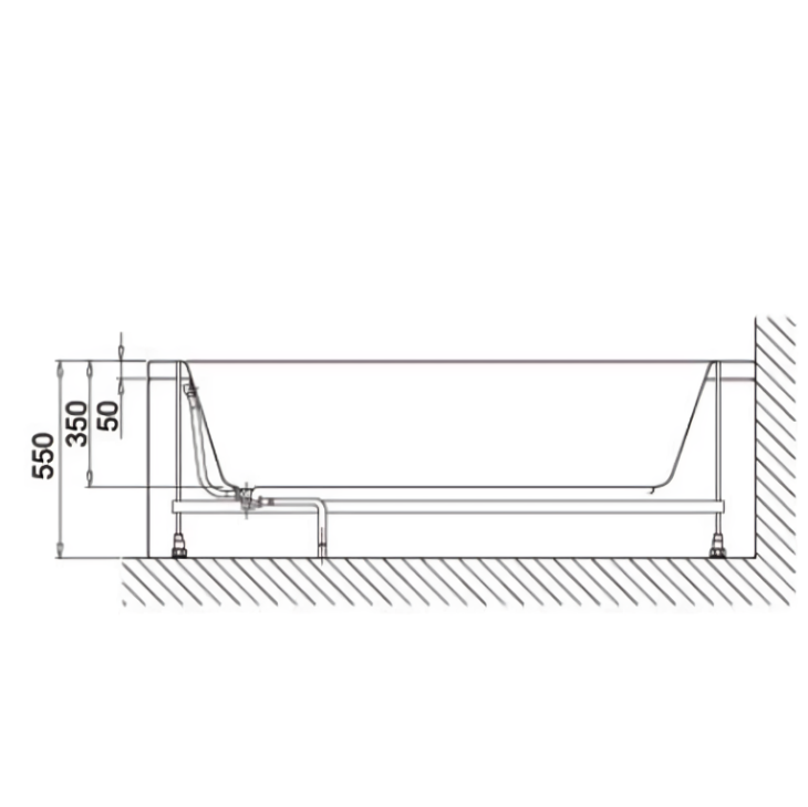 1600mm x 700mm Sanica Round Single Ended Bath With No Tap Holes - Image 4