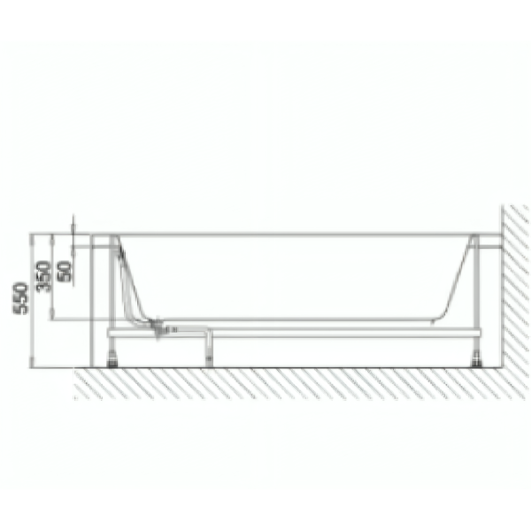 1700mm x 750mm Sanica Granada Square Single Ended Bath - Image 3