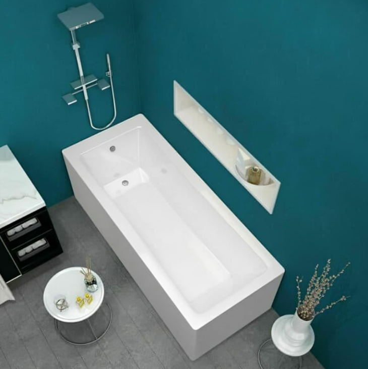 1900mm x 900mm Sanica Granada Square Single Ended Bath - Image 2