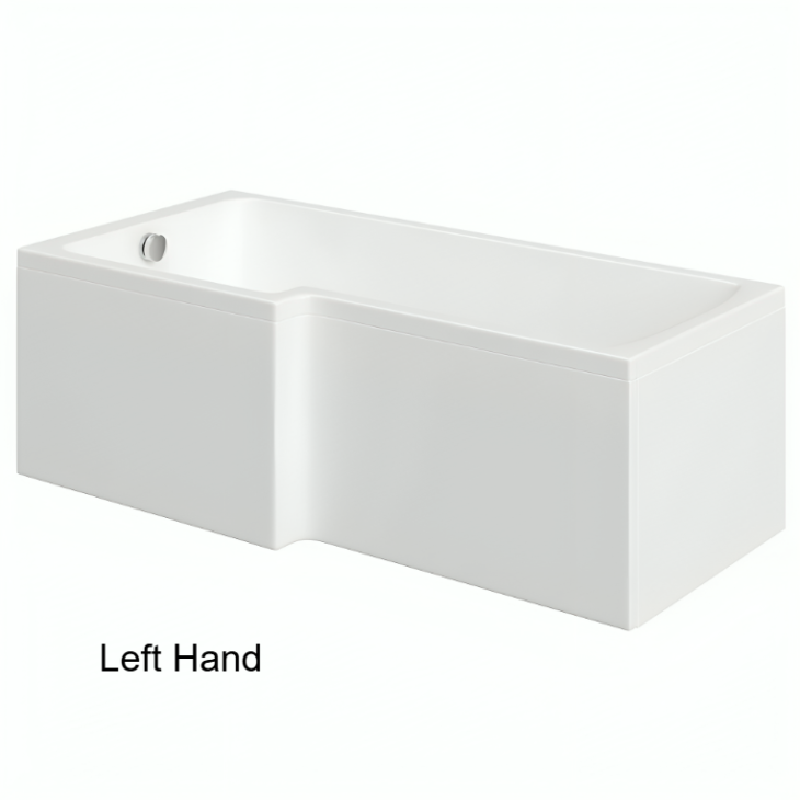 Titan L-Shape Shower Bath with Krittle Black Bath Screen – Left/Right-Handed – 1500mm to 1800mm - Image 4