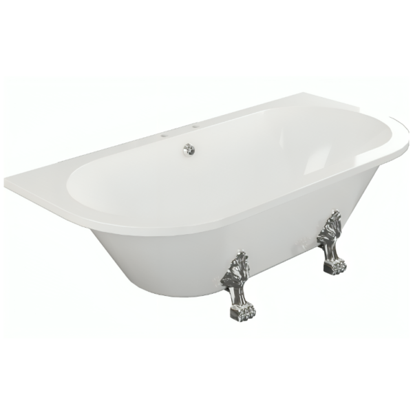 AquaVolere Freestanding Back To Wall 2TH Bath With Feet 1700MM
