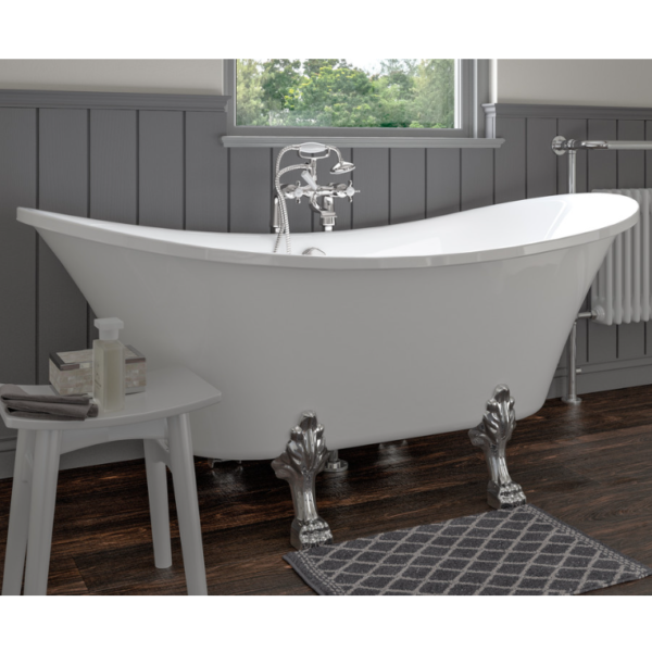 AquaVolere Harbour Freestanding 0TH Bath With Feet 1760MM X 710MM - Image 3
