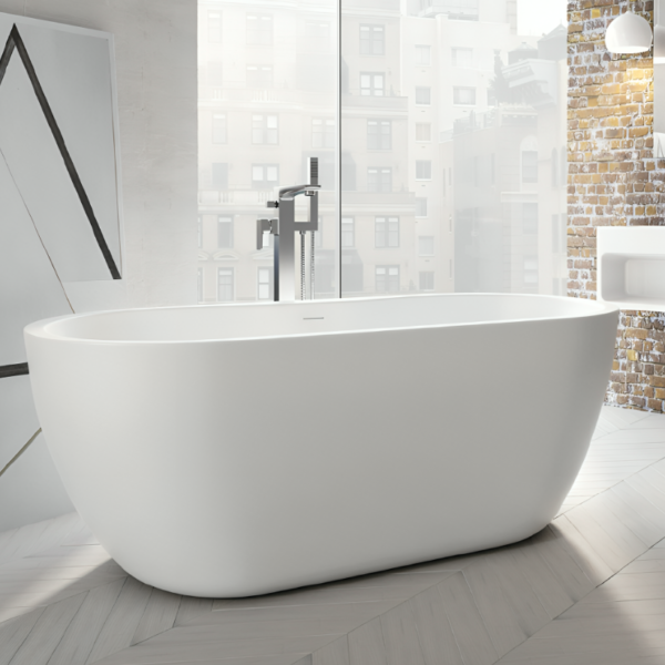 Modern Freestanding Double Ended Bath White 1555MM X 750MM