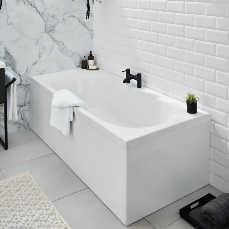 Kartell Ark Duo Double Ended Acrylic Rectangular Bath - 1700mm x 750mm