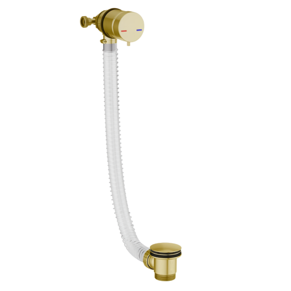 Overflow Bath Filler With Click Clack Waste - Brushed Brass