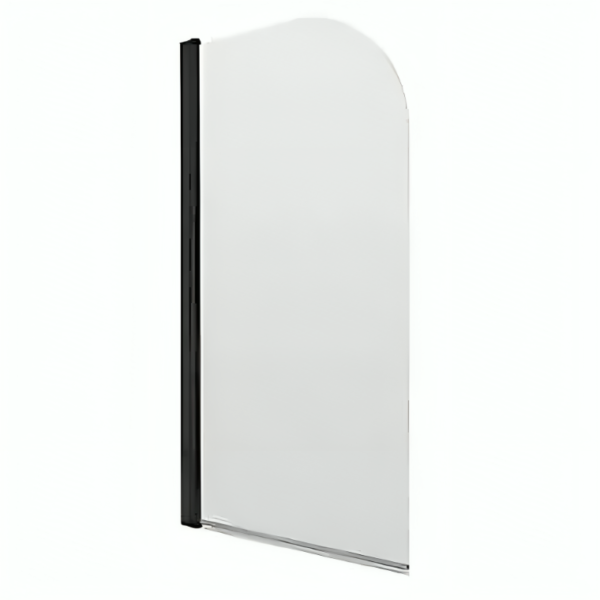 Curved Pivot Matt Black Profile Bath Screen