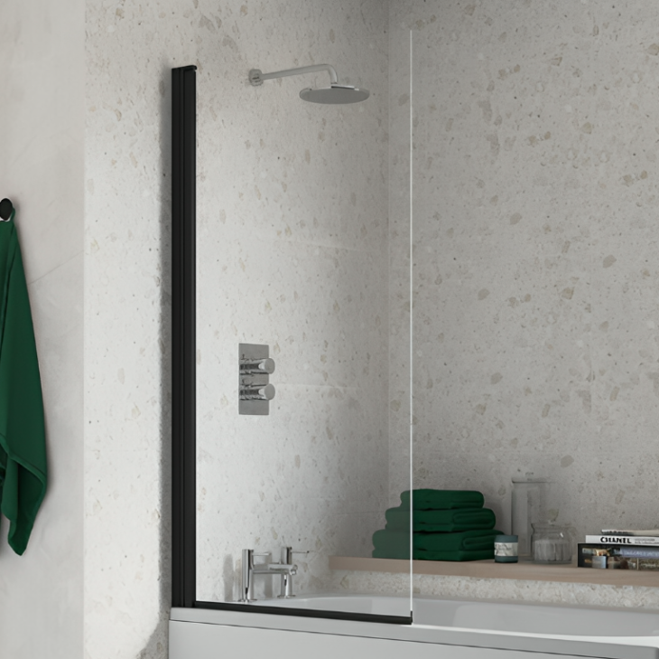 AquaVolere Square Bath Screen - Black - Image 2