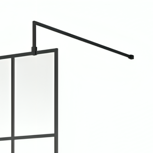 Hudson Reed Abstract Frame Wetroom Screen 8mm Glass - Black - Image 3