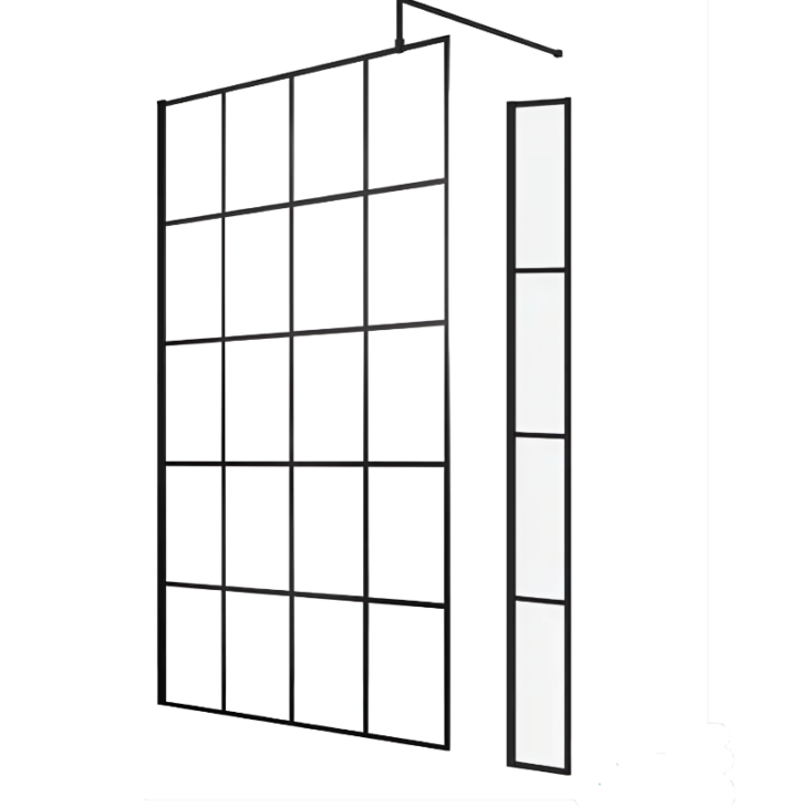 Krittle 8mm Wetroom Screen 1950mm Height - Black - Image 3