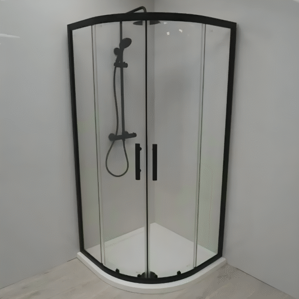 Sognare S6 Matt Black Double Door Quadrant Shower Enclosure 900 x 900mm - Image 3