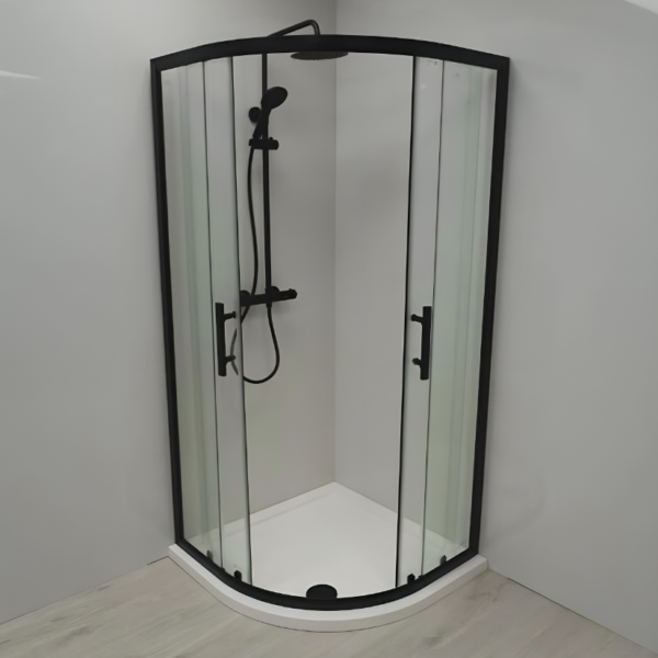 Sognare S6 Matt Black Double Door Quadrant Shower Enclosure 900 x 900mm - Image 2