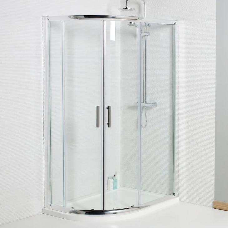 Koncept Offset Quadrant Shower Enclosure 6mm Glass - Chrome - 1200mm x 900mm