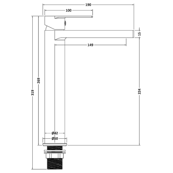 Nuie Canada High Rise Mono Basin Filler - Matt Black - Image 3