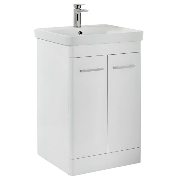 Tossina 600mm Floorstanding Vanity Unit & Basin – White Gloss