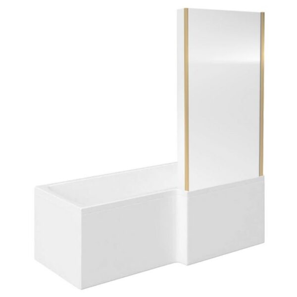 Brushed Brass Bathroom Suite 1700mm L Shaped Bath Package - Image 2
