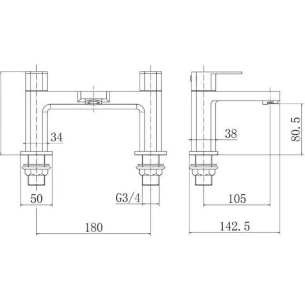 Brushed Brass Bathroom Suite 1700mm L Shaped Bath Package - Image 11