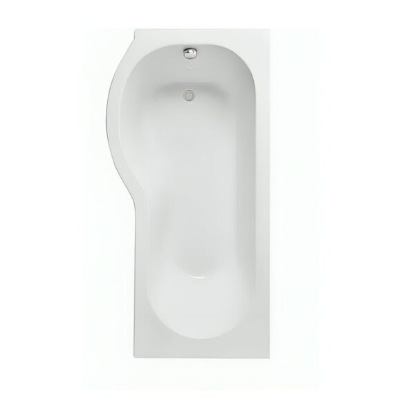 1700mm P Shaped Bath Complete Suite - Matt Black - Image 5