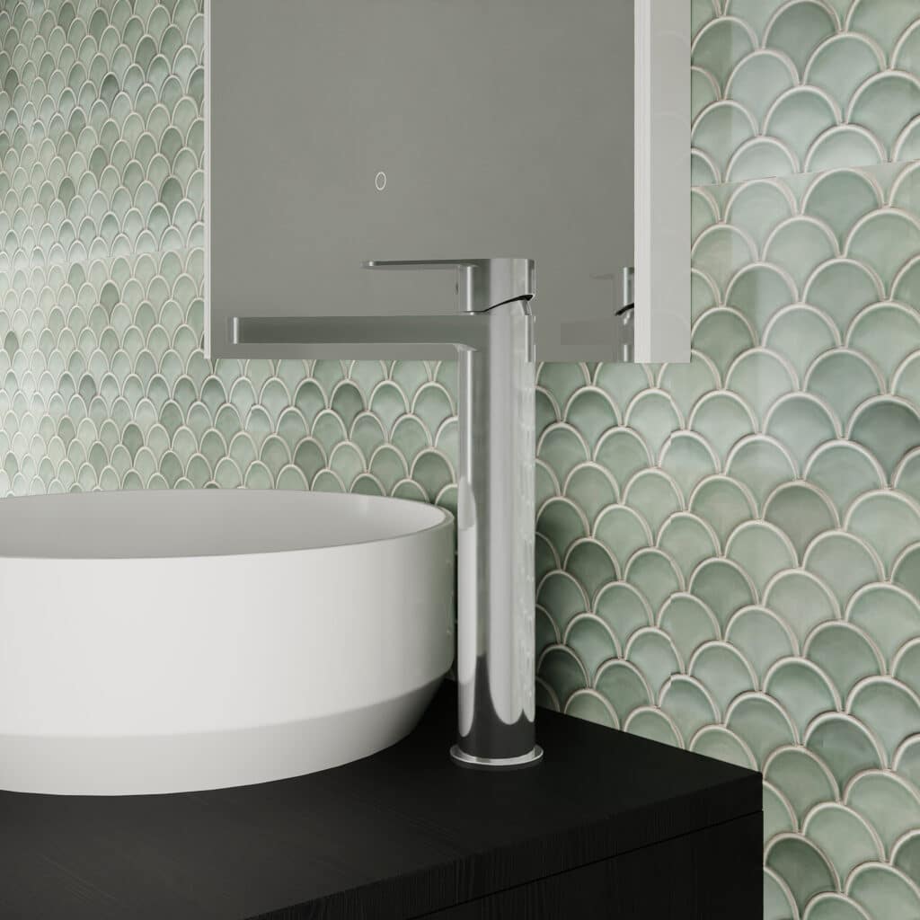Nuie Halstatt Chrome High Rise Mono Basin Filler Tall Tap - Image 2