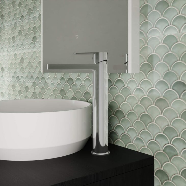 Nuie Halstatt Chrome High Rise Mono Basin Filler Tall Tap - Image 2