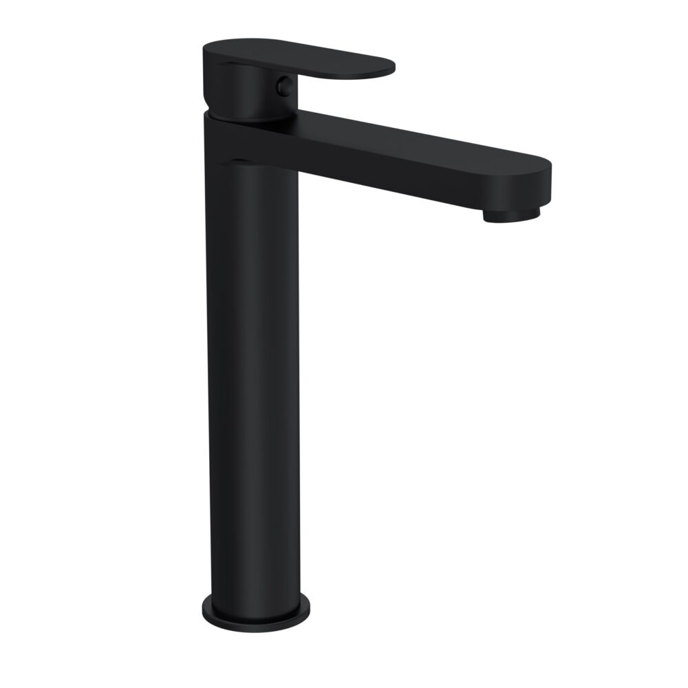 Nuie Halstatt Matt Black High Rise Mono Basin Filler Tap