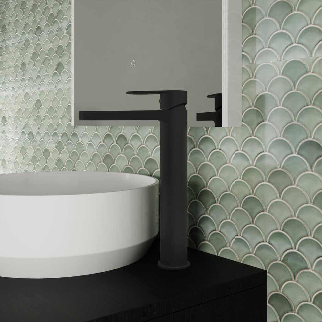 Nuie Halstatt Matt Black High Rise Mono Basin Filler Tap - Image 2