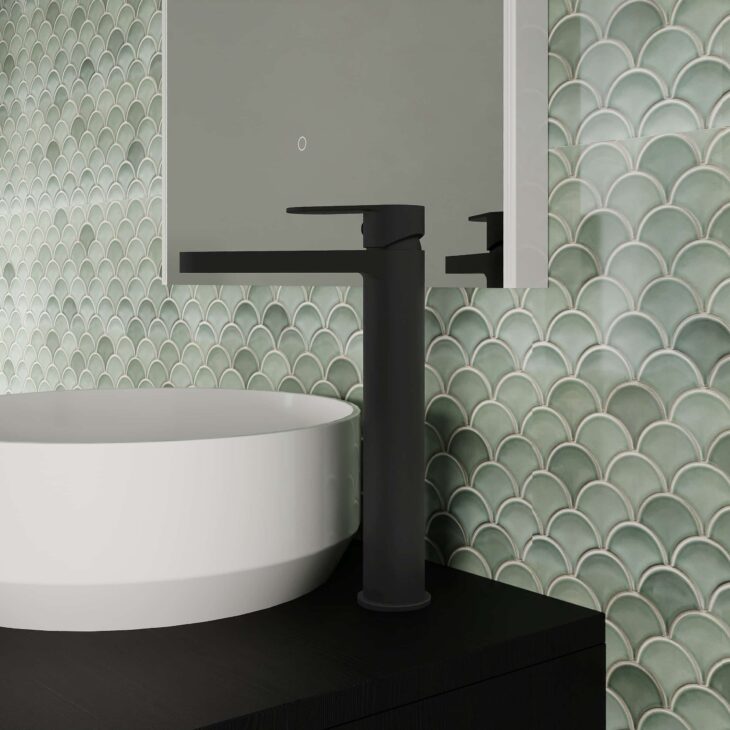 Nuie Halstatt Matt Black High Rise Mono Basin Filler Tap - Image 2