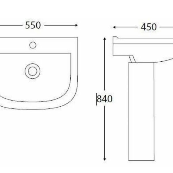 1700mm P Shaped Bath Complete Suite - Matt Black - Image 15