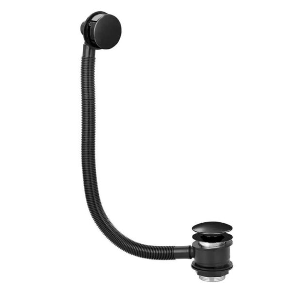 1700mm P Shaped Bath Complete Suite - Matt Black - Image 8