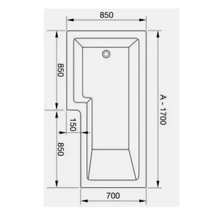 Brushed Brass Bathroom Suite 1700mm L Shaped Bath Package - Image 12