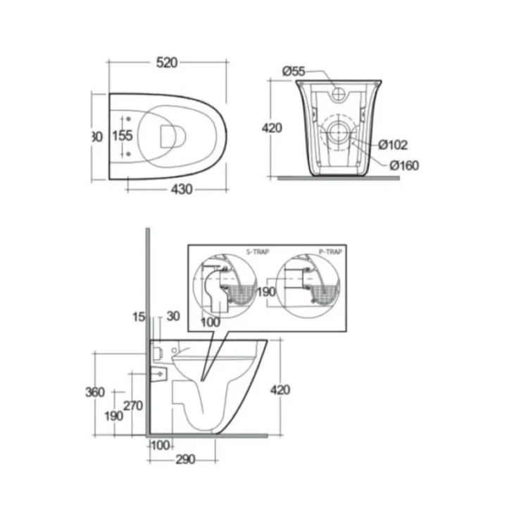 Rak-Sensation White Bidet Back To Wall - Image 2
