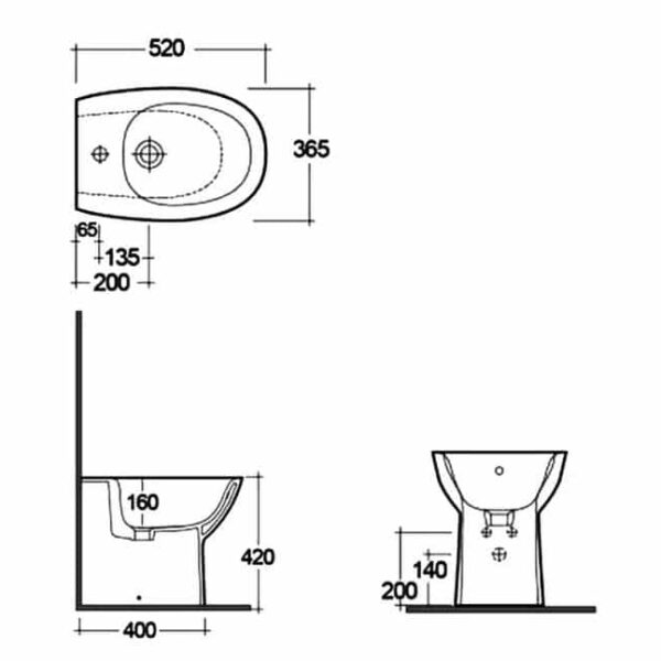 Rak-Morning Bidet Back To Wall Design Alpine White - Image 2