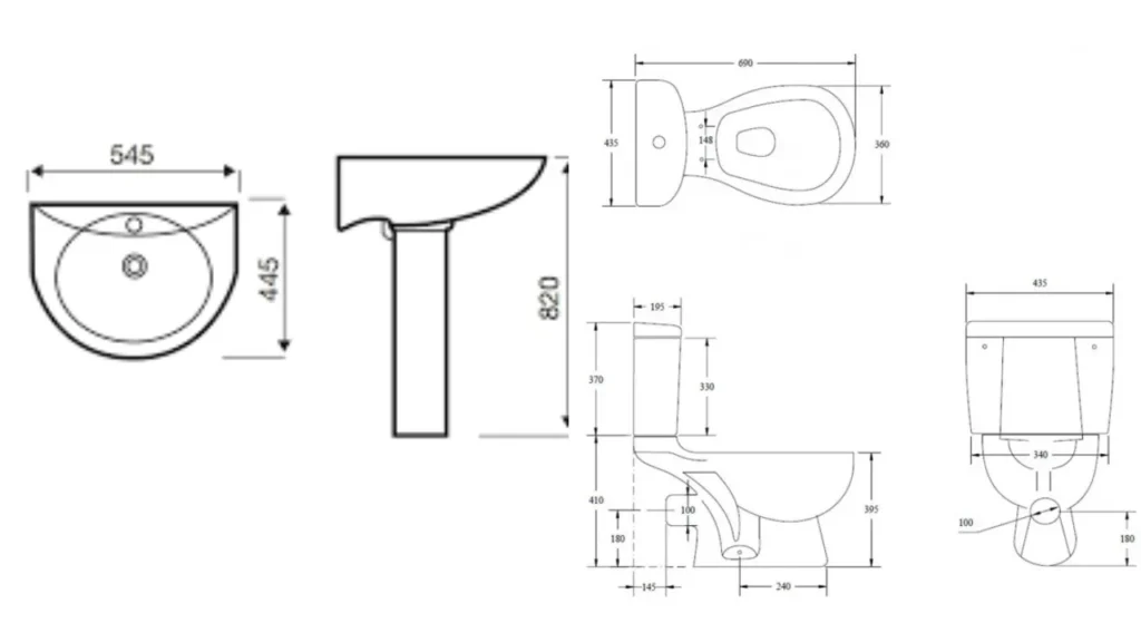 Quadrant Corner Shower Suite Package - Matt Black - Image 13
