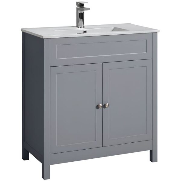 Traditional 800mm Vanity Unit & Basin – Matt Grey