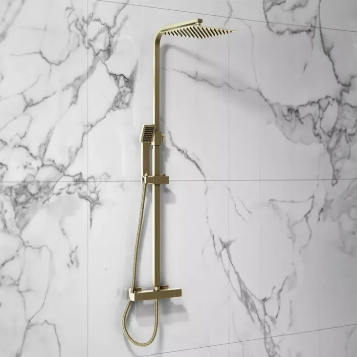 Brushed Brass Shower/Bath Set Includes Shower, Waste & Screen - Image 3