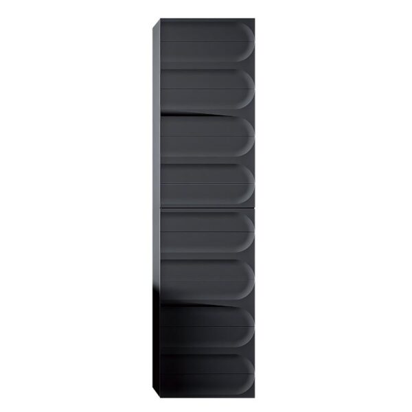 Giavani Serena Matt Black Bathroom Tall Unit Wall Hung 1500X400X300mm