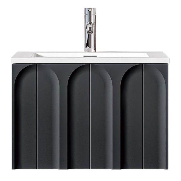 Giavani Serena Matt Black Wall Hung Basin Unit 600mm
