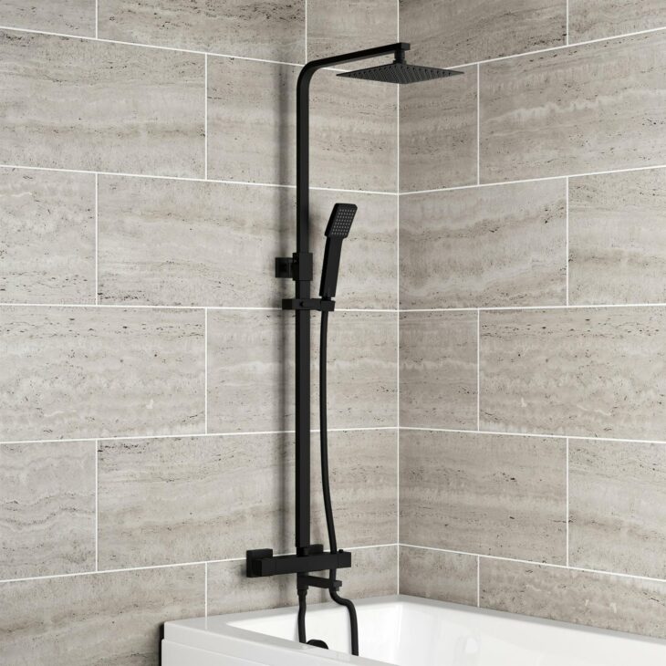 Giavani Black Drench Shower With Bath Filler - Image 2