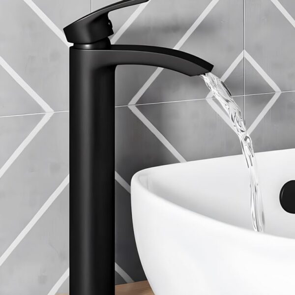 Sognare Belini Matt Black Tall Mono Basin Mixer Tap - Image 2