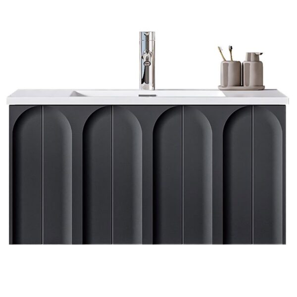 Giavani Serena Matt Black Wall Hung Basin Unit 800mm