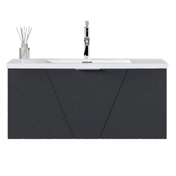 Giavani Azzurra 800mm Matt Anthracite Wall Hung Basin Unit