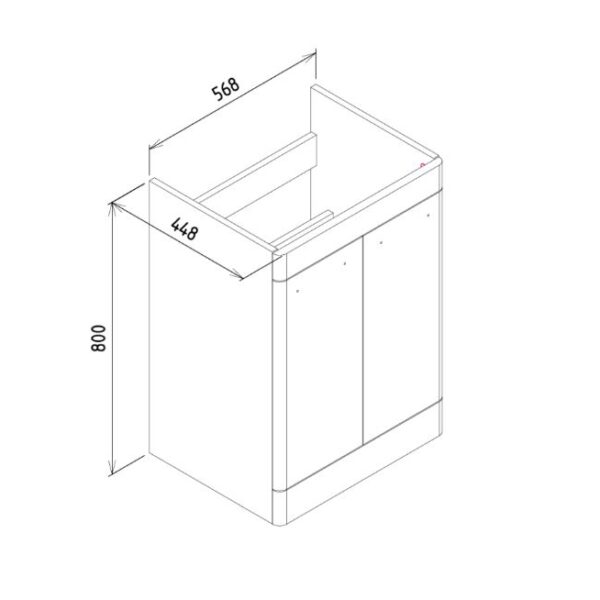 Kartell Kvit Options 24 Cool Grey Bathroom Drawer Unit With Basin 600mm - Image 5