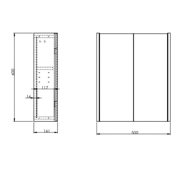 Kartell Kvit Options 24 Cool Grey Bathroom Mirror Cabinet 500mm - Image 3