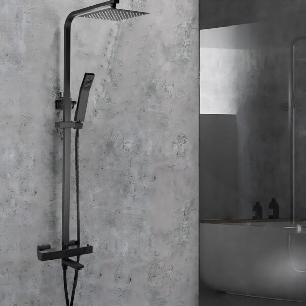 Giavani Black Drench Shower With Bath Filler - Image 6
