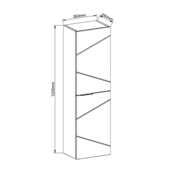 Giavani Azzurra 1500x400x300mm Wall Hung Tall Unit White - Image 3