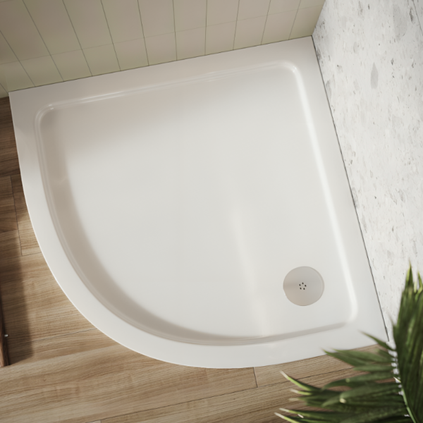 Eco-Stone Quadrant White Shower Tray – Available in 800mm & 900mm - Image 2