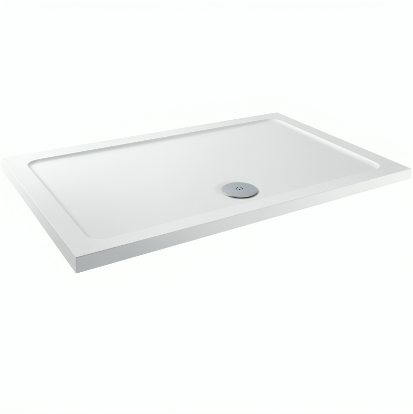 Eco-Stone Rectangle White Shower Tray - Various Size's Available - 900 x 800mm
