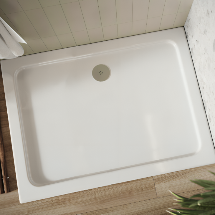 Eco-Stone Rectangle White Shower Tray - Various Size's Available - Image 2