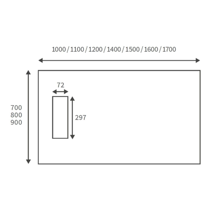 AquaVolere Linear 25mm Shower Tray & Waste - Various Sizes - Image 4