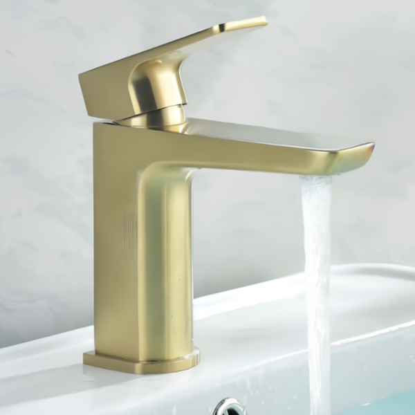 Sognare Mini Basin Tap - Brushed Brass - Image 2
