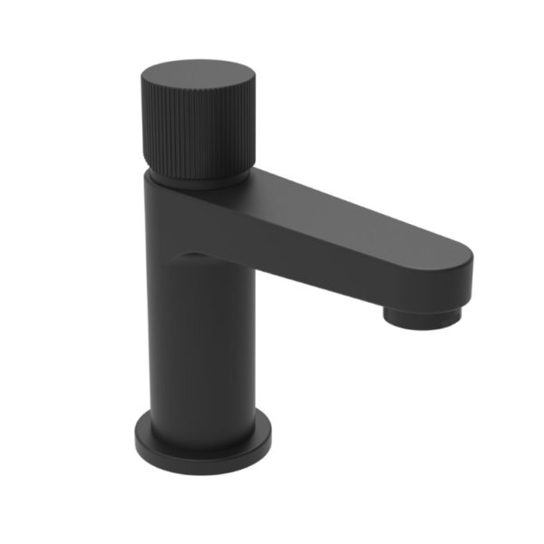 Fluted Koko Mini Basin Mixer Tap - Matt Black